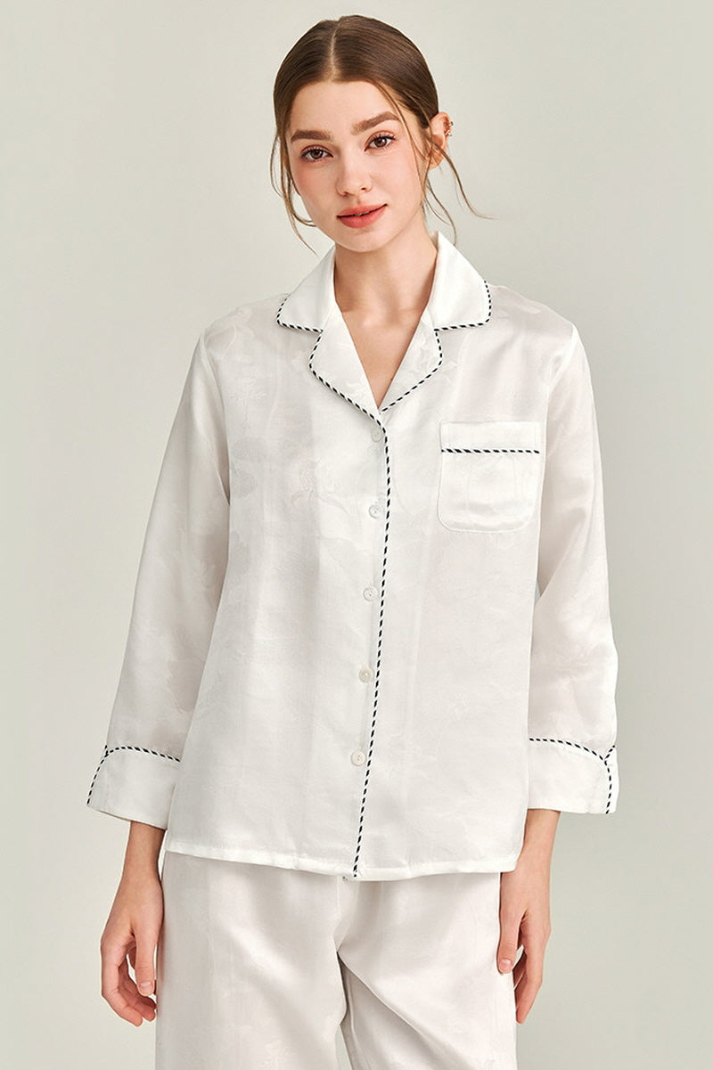 Classic Contrast Silk Pajama Set