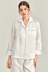 Classic Contrast Silk Pajama Set