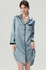 Silk Notched Collar Sleep Shirt
