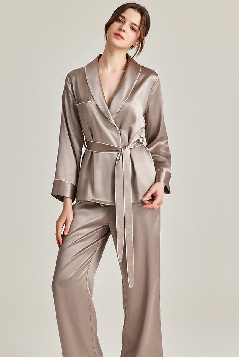 Belted Silk Pajama Set