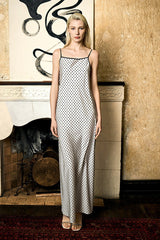 Monochrome Dot Silk Slip Nightdress