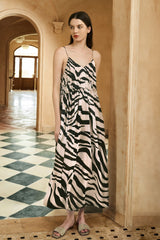 Zebra Print Silk Slip Nightdress