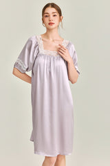 Silk Square Neck Lace Sleepwear