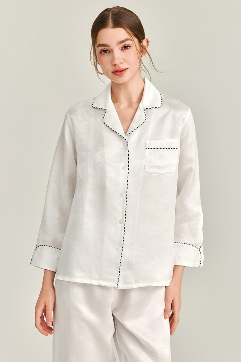 Classic Contrast Silk Pajama Set