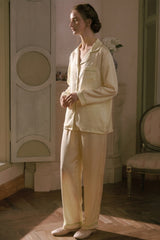 Yellow Tailored Edge Silk Pajamas