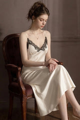 White Midnight Chantilly Maxi Slip