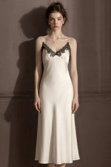 White Midnight Chantilly Maxi Slip