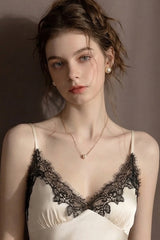 White Midnight Chantilly Maxi Slip