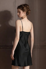 Black Midnight Chantilly Mini Slip