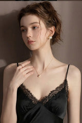 Black Midnight Chantilly Maxi Slip