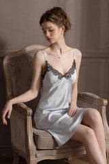 Blue Midnight Chantilly Mini Slip